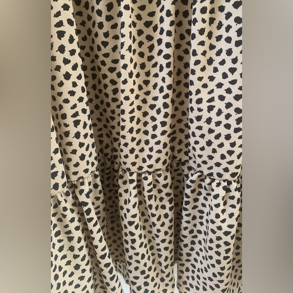 Women’s SZ S DNT Long Sleeve Tan & Cream Boho Dress - Picture 5 of 7